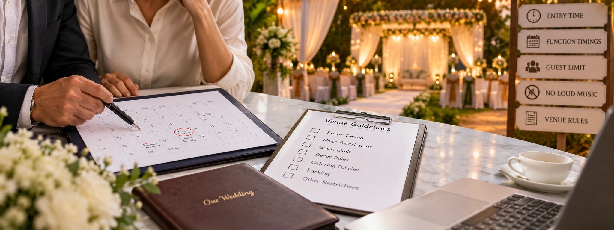 Review Wedding Timings and Venue Restrictions
